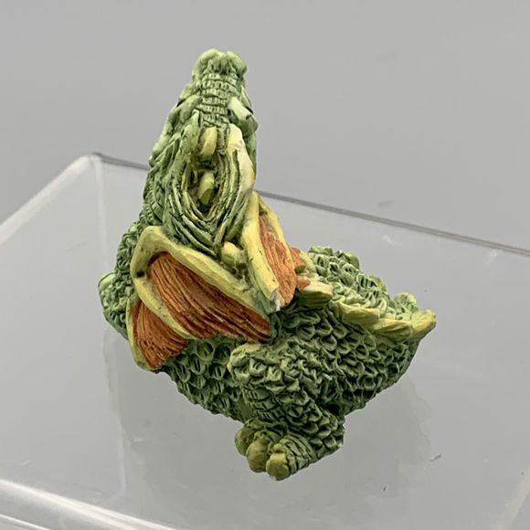 Vintage 1993 Stone Critter Littles Green Dragon SCL 003 Made in the USA Fantasy - Picture 5 of 14
